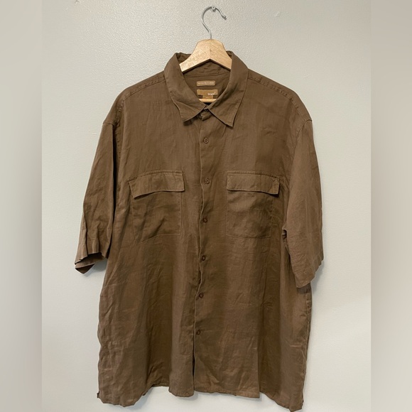 Short sleeve button up linen shirt - Picture 3 of 5